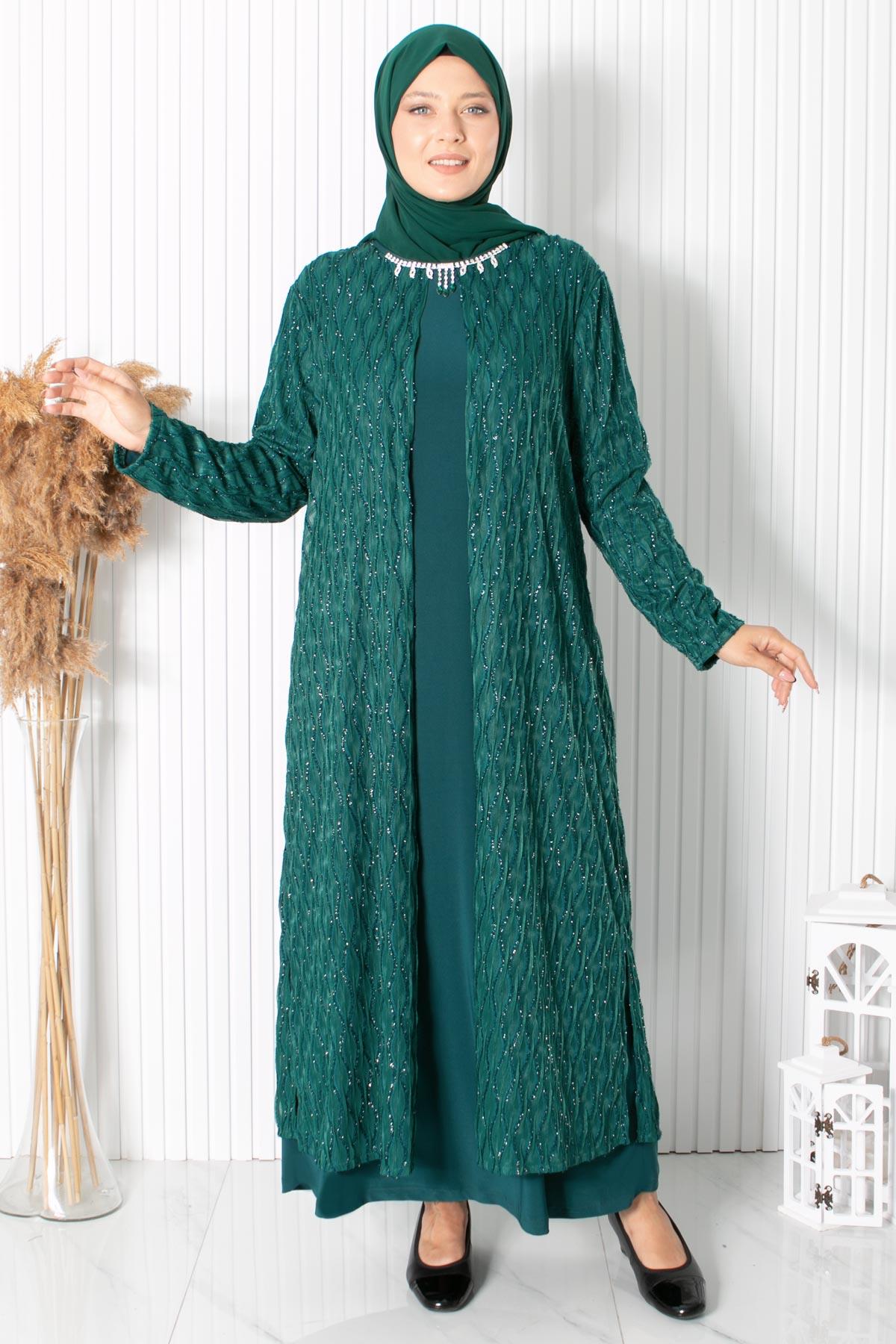 KOLYE DETAYLI ABİYEMDA2323-ZÜMRÜTMDA