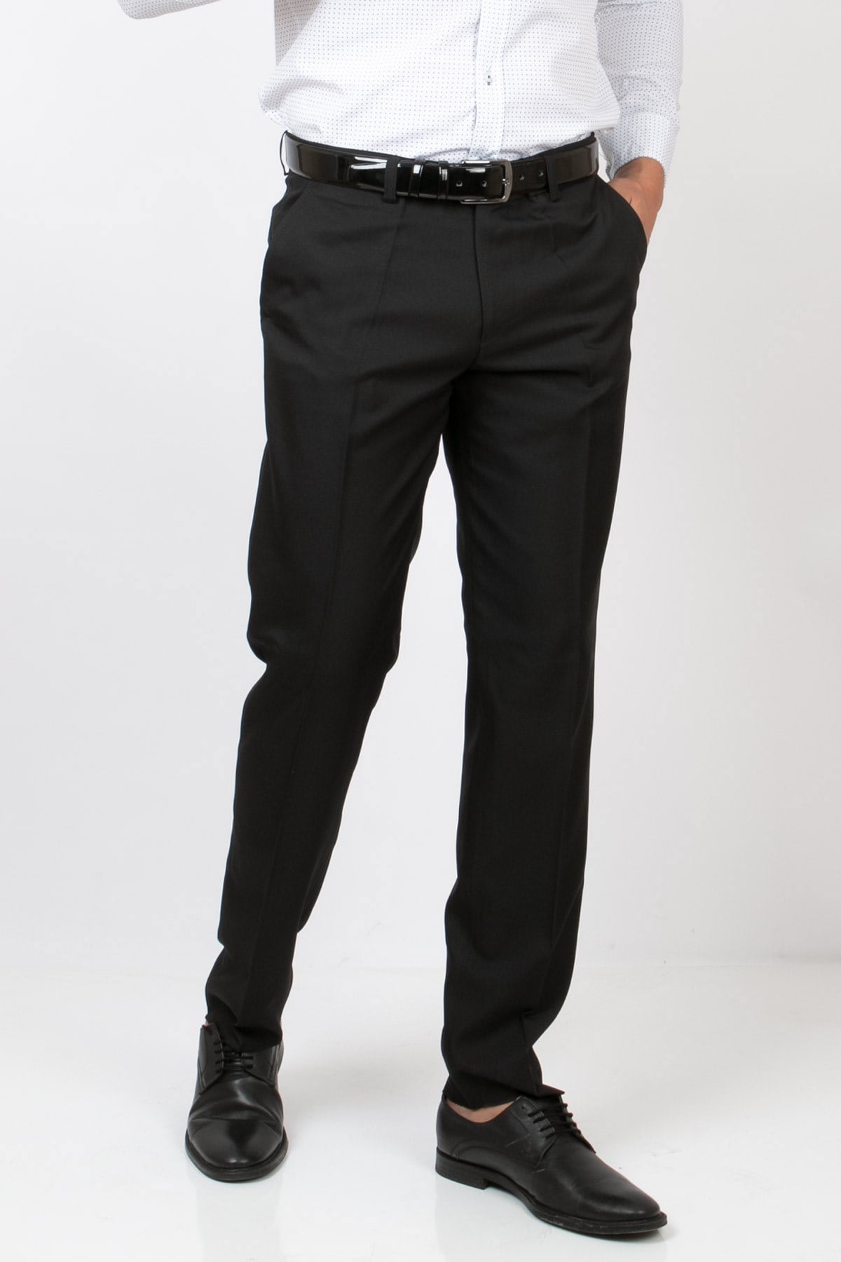 Men's Skinny Leg Fabric TrousersBlack MDV203