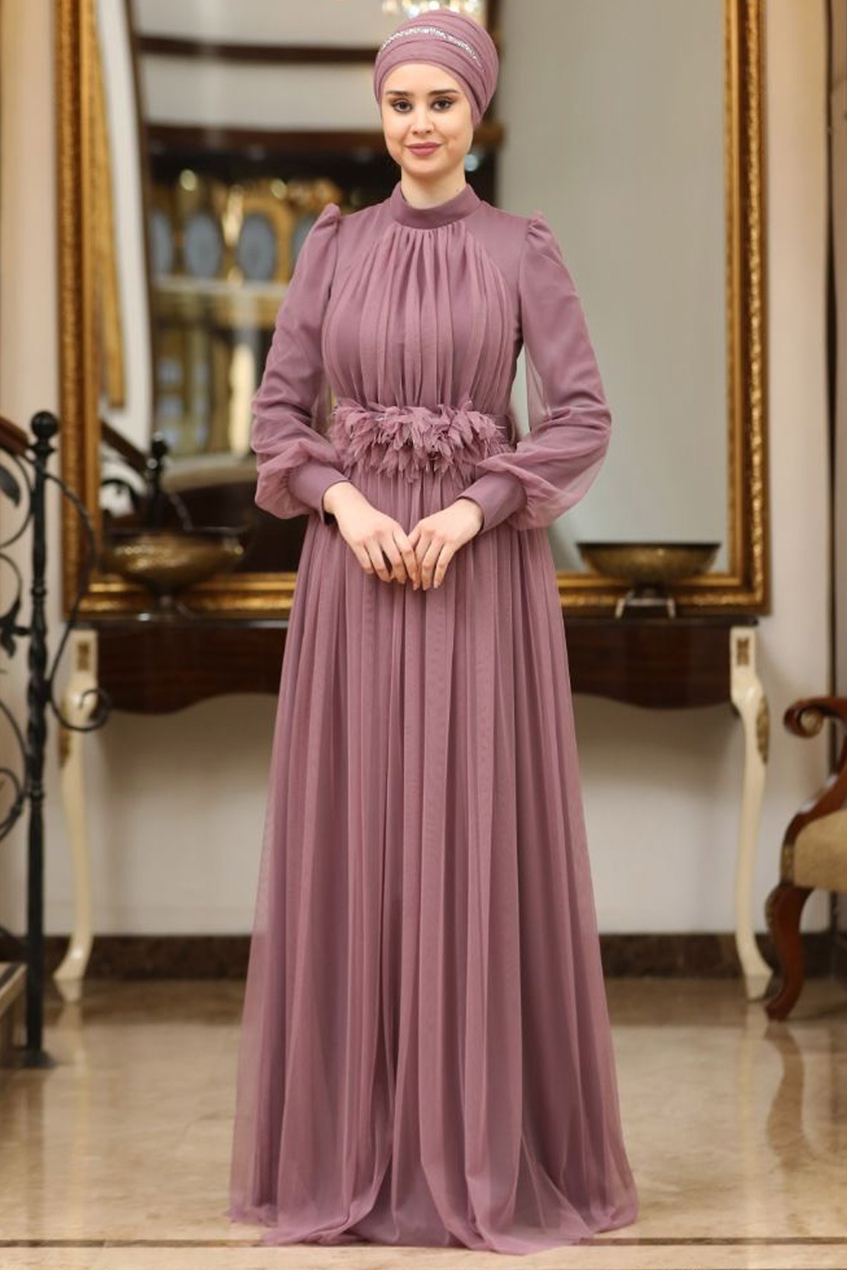 ÇİÇEK ABİYESN38-LAVANTASefanisa