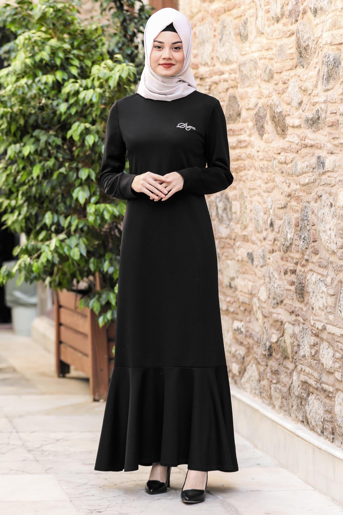 AZRA ELBİSESN62-SİYAHSefanisa