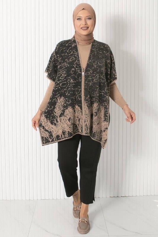 DESENLİ TRİKO YELEKT018-BEJFahima Elite