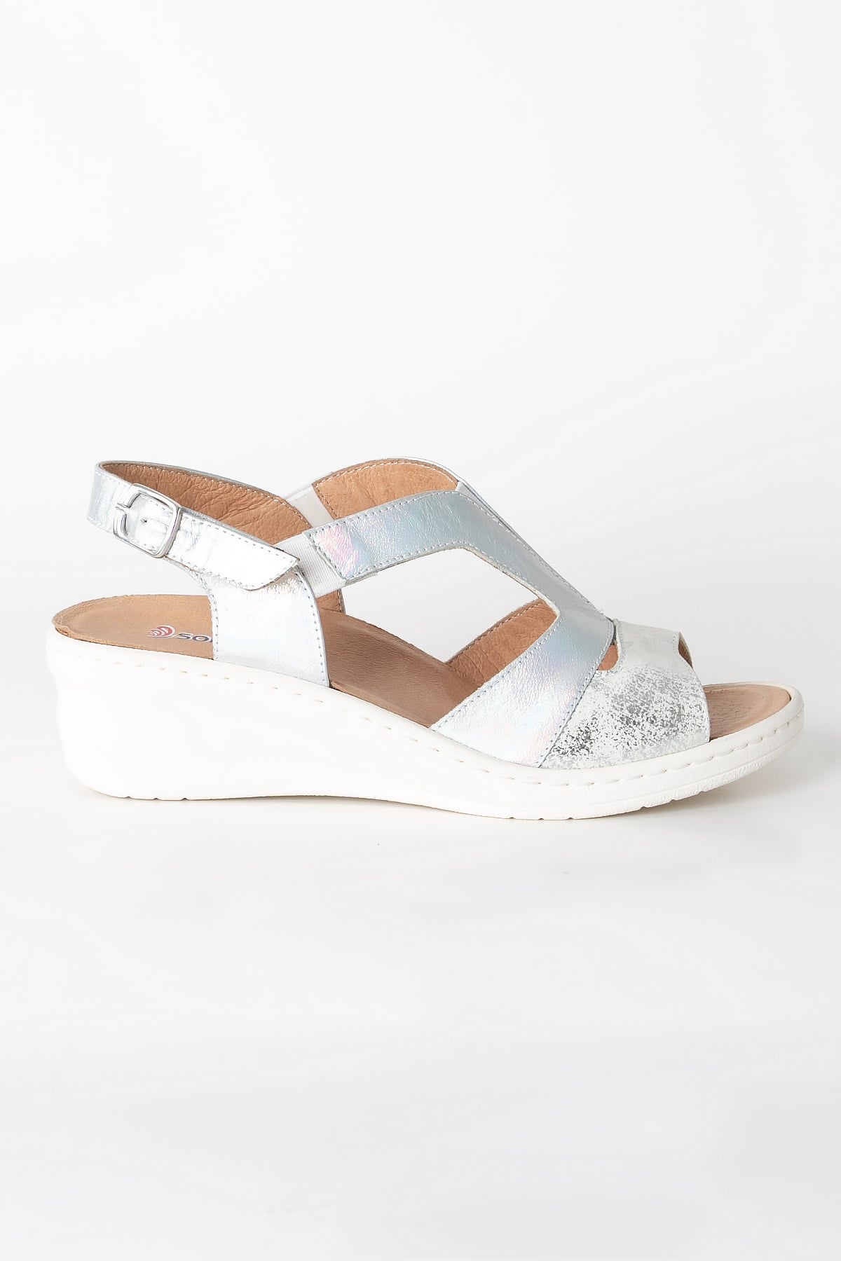 Genuine Leather Anatomic Sandals Silver ZND1365803