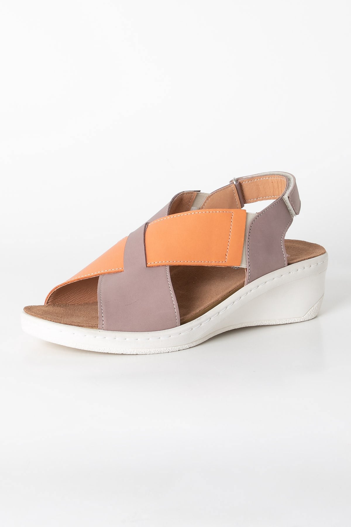Sandales Anatomiques En Cuir Véritable Lilas ZND1365805