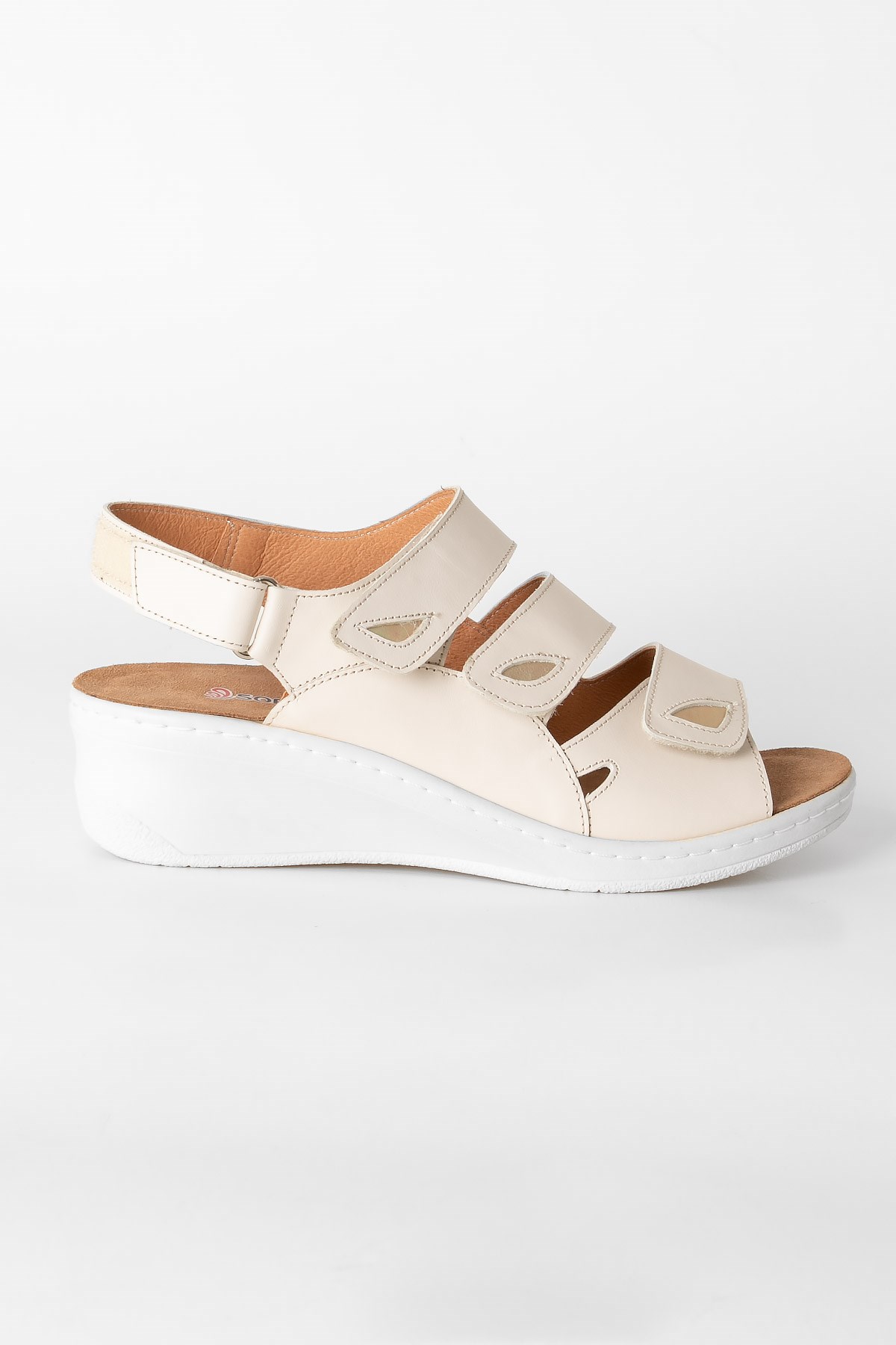 Sandales Anatomiques en Cuir Véritable Beige ZND1365812