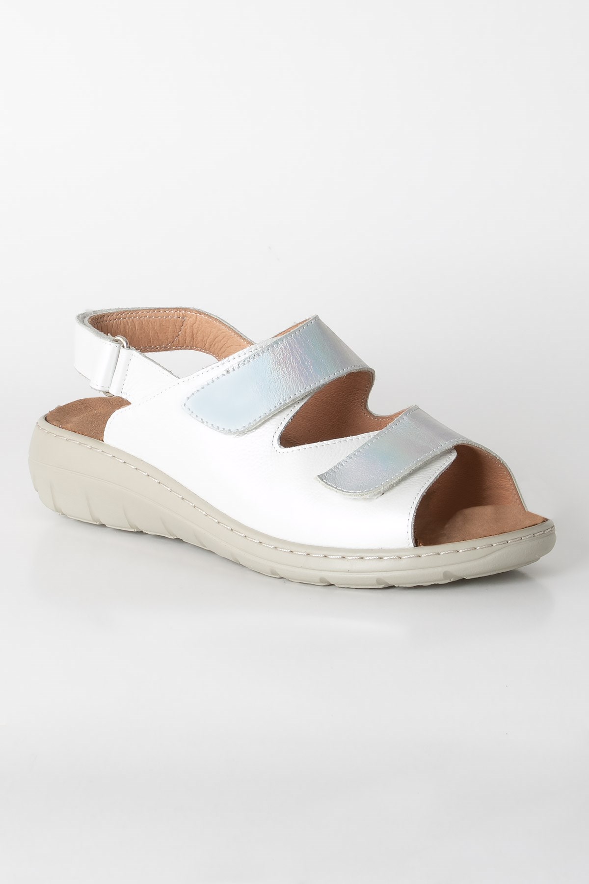 Sandales Anatomiques En Cuir Véritable Blanc ZND2164