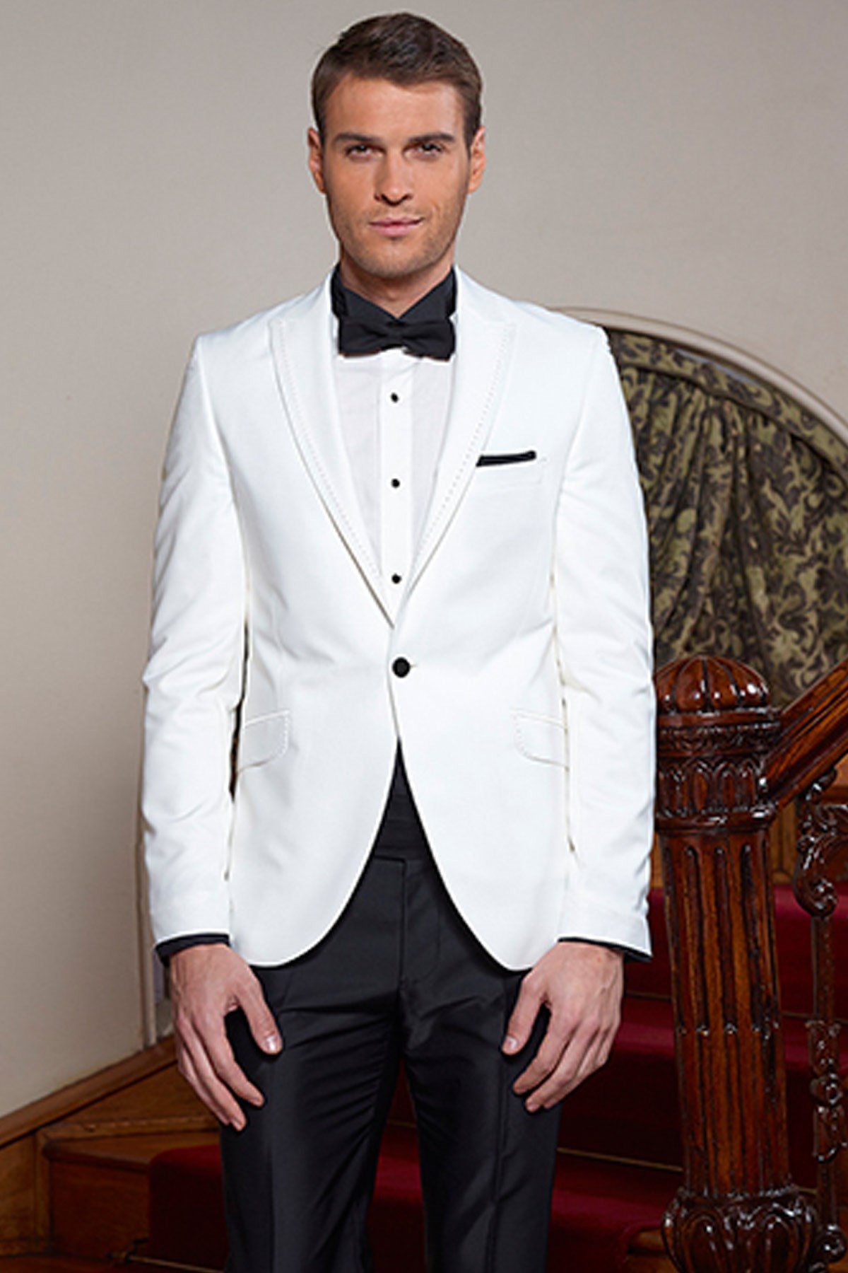 Erkek - Slimfit - Takım - Damatlık - Elbise - Beyaz - MNZ112900 > Modavina