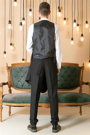 Pants - Vest - Jacket - 3 Piece Suit - Lined - Black -  MDV101MDV101-SİYAHModaviki