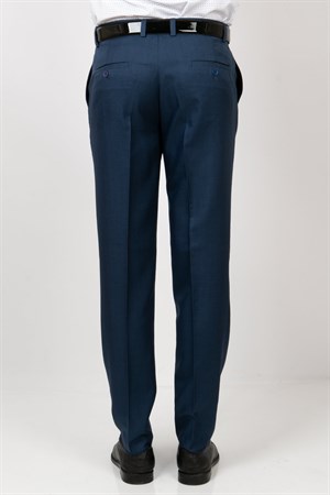 Men's Skinny Leg Fabric Trousers Navy Blue MDV203