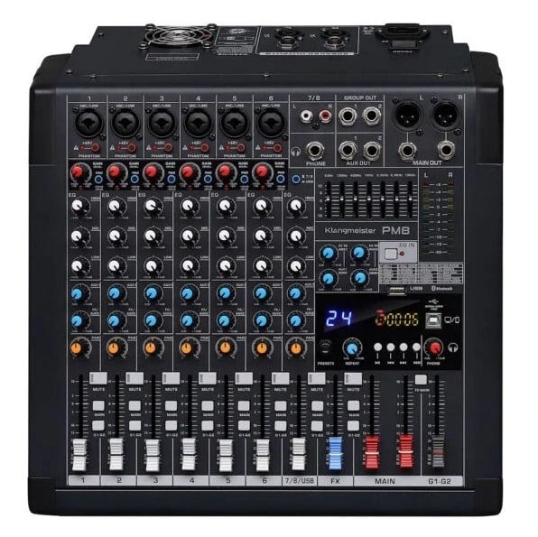 KLANGMEİSTER PM-8 PRO 8 KANAL 2x650W-4Ω POWER MİKSER