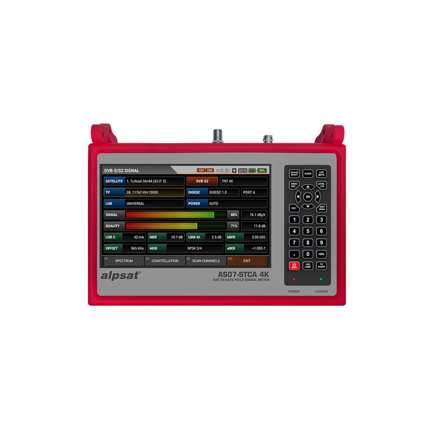 AlpsatSatfinder Uydu BulucuAlpsat Satfinder AS07STCA-4K DVB Sinyal Analizörü
