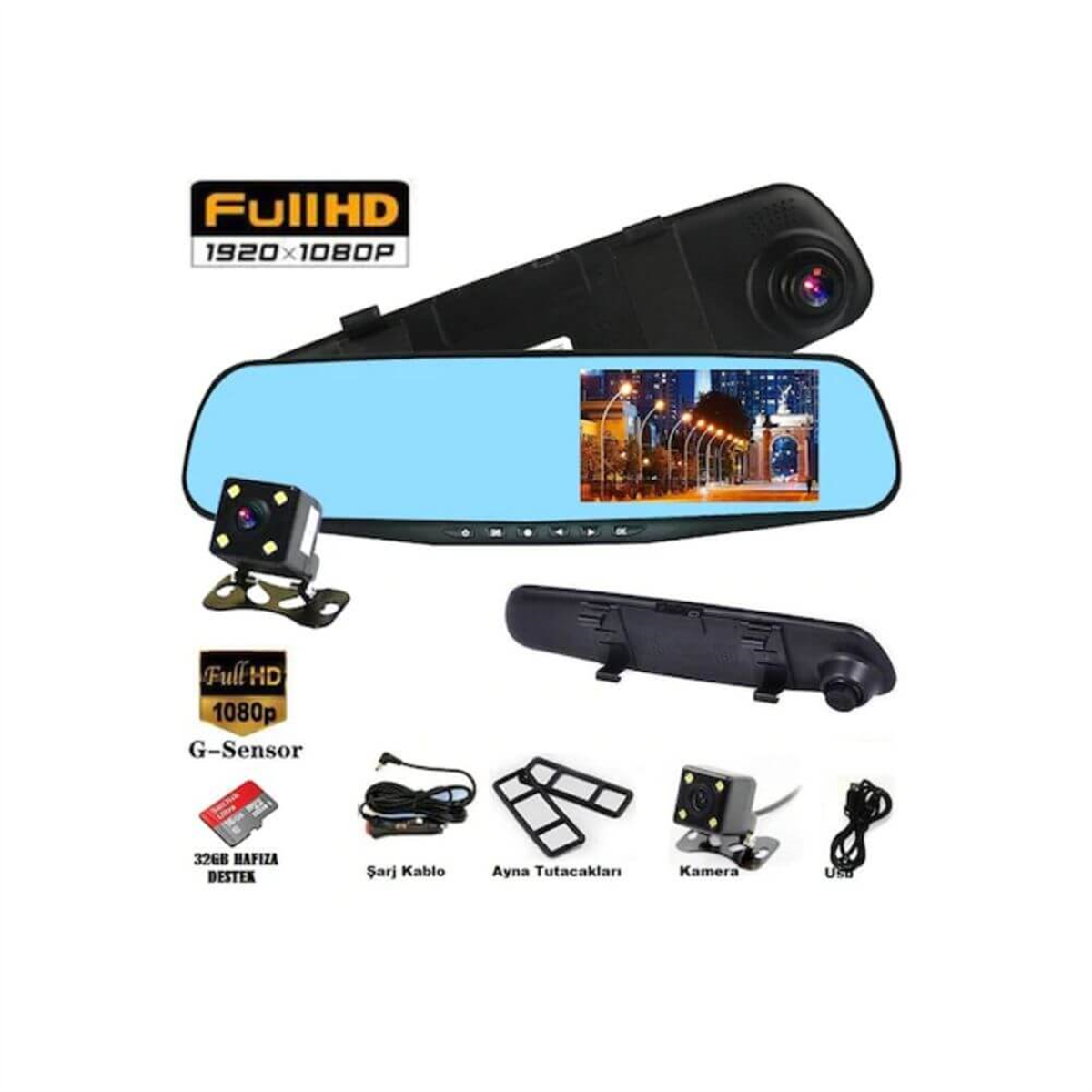 audiomaxAraç Güvenlik SistemleriAudiomax MX-705R 4.3 inç Ön Kayıt Yapan Geri Görüş Kameralı Ayna