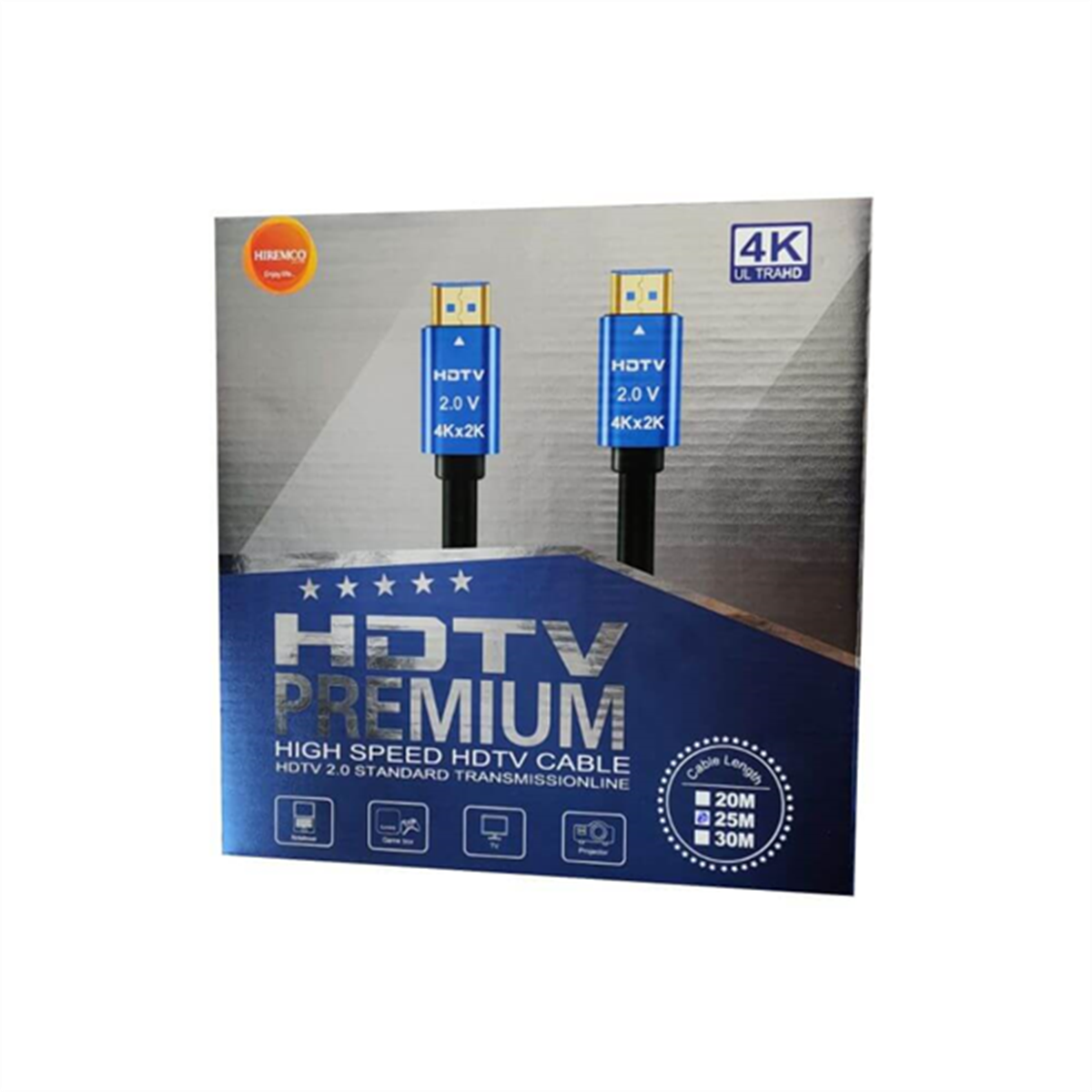 HiremcoHdmı KablolarHiremco 4K Ultra 25 MT HTML 2.0 Premium Kablo