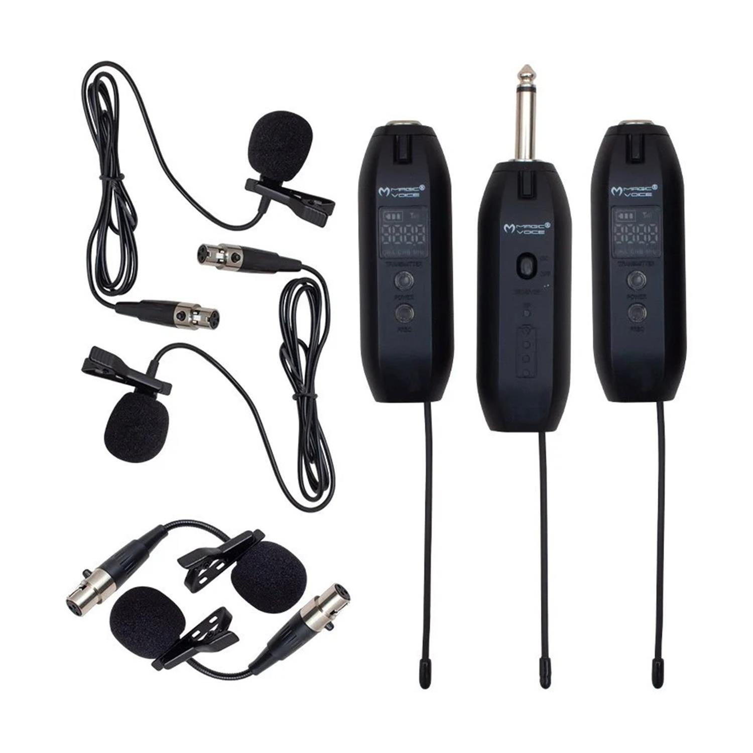 Magic VoiceYaka MikrofonlarıMagicvoice Mv-19596 UHF Yaka Tipi Enstrüman Dörtlü Mikrofon Set