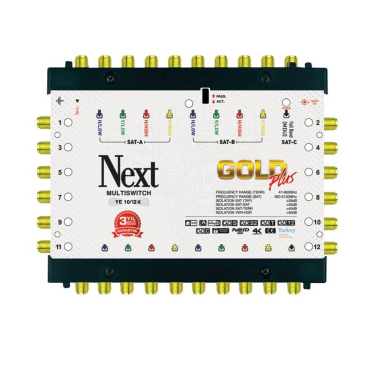 Next 10/12 Kaskatlı Gold Plus Multiswitch Uydu Santrali