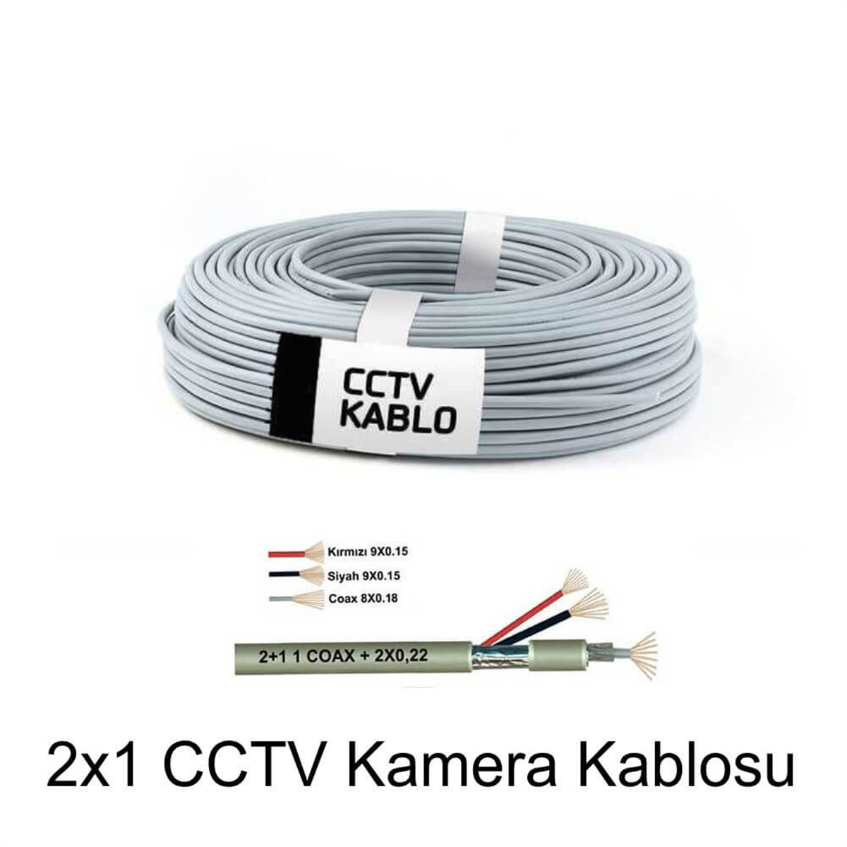 no-nameKamera KablolarıKamera Güvenlik Kablosu 2x1 100 mt.