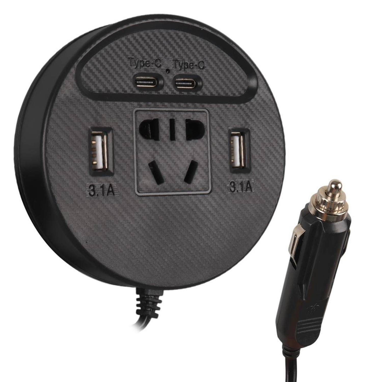 Olessonİnvertör ÇeşitleriOlesson 1667 DC 12-24V 150W Oto Araç Power İnverter Çift TYPE-C - Çift USB - 220V Üniversal Priz Girişli