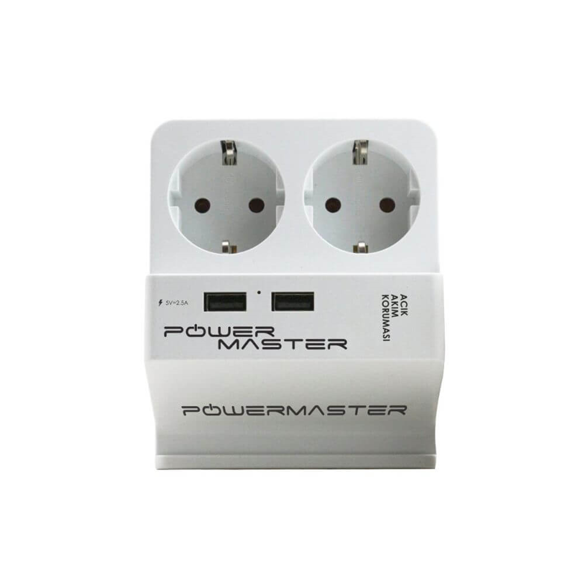 PowermasterAkım Korumalı PrizlerPowermaster 2 Usb Girişli 1,5 Mt.  2'li Akım Korumalı Priz