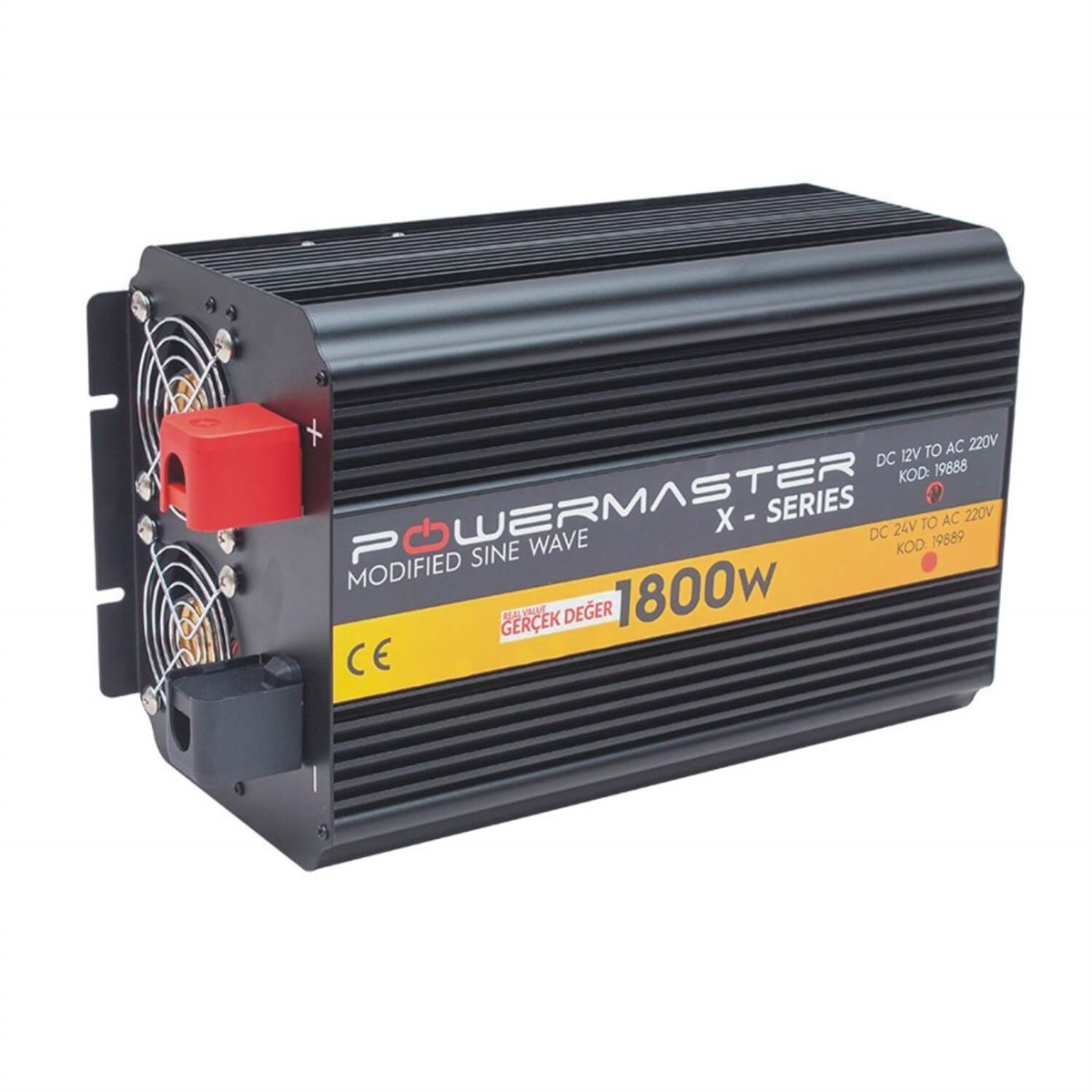 Powermasterİnvertör ÇeşitleriPowermaster Pwr1800-12 Çift Digital Ekranlı 12 Volt 1800 Watt Modified Sinus İnverter