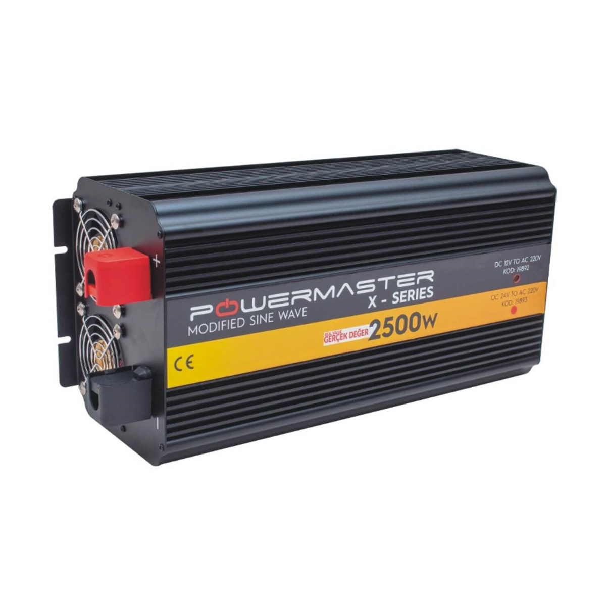 Powermasterİnvertör ÇeşitleriPowermaster Pwr2500-12 Çift Digital Ekranlı 12 Volt 2500 Watt Modified Sinus İnverter