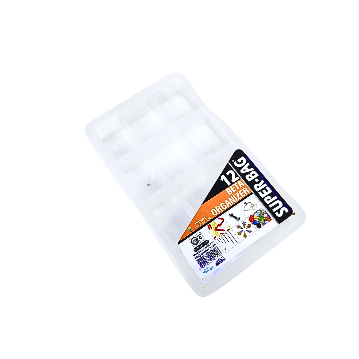 Super BagTakım ÇantalarıSuper Bag 12 Bölmeli Beta Organizer Şeffaf