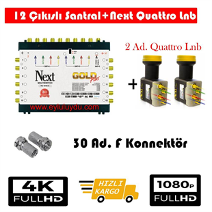 Next NextstarMerkezi Uydu Sistemi SetleriNext 10/12 Sonlu Santral+2 Ad. Qattro Lnb+30 Ad. F Konnektör 