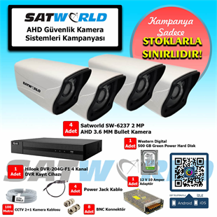 SatworldGüvenlik Kamera SetleriSatworld 2 mp Bullet Kamera Ahd Güvenlik Sistem Seti