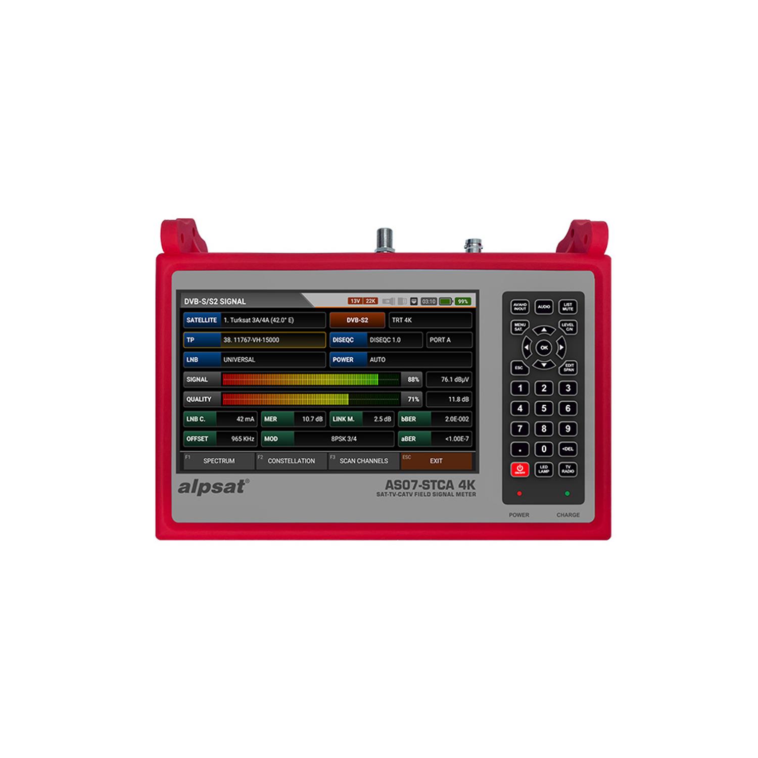 AlpsatSatfinder Uydu BulucuAlpsat Satfinder AS07STCA-4K DVB Sinyal Analizörü