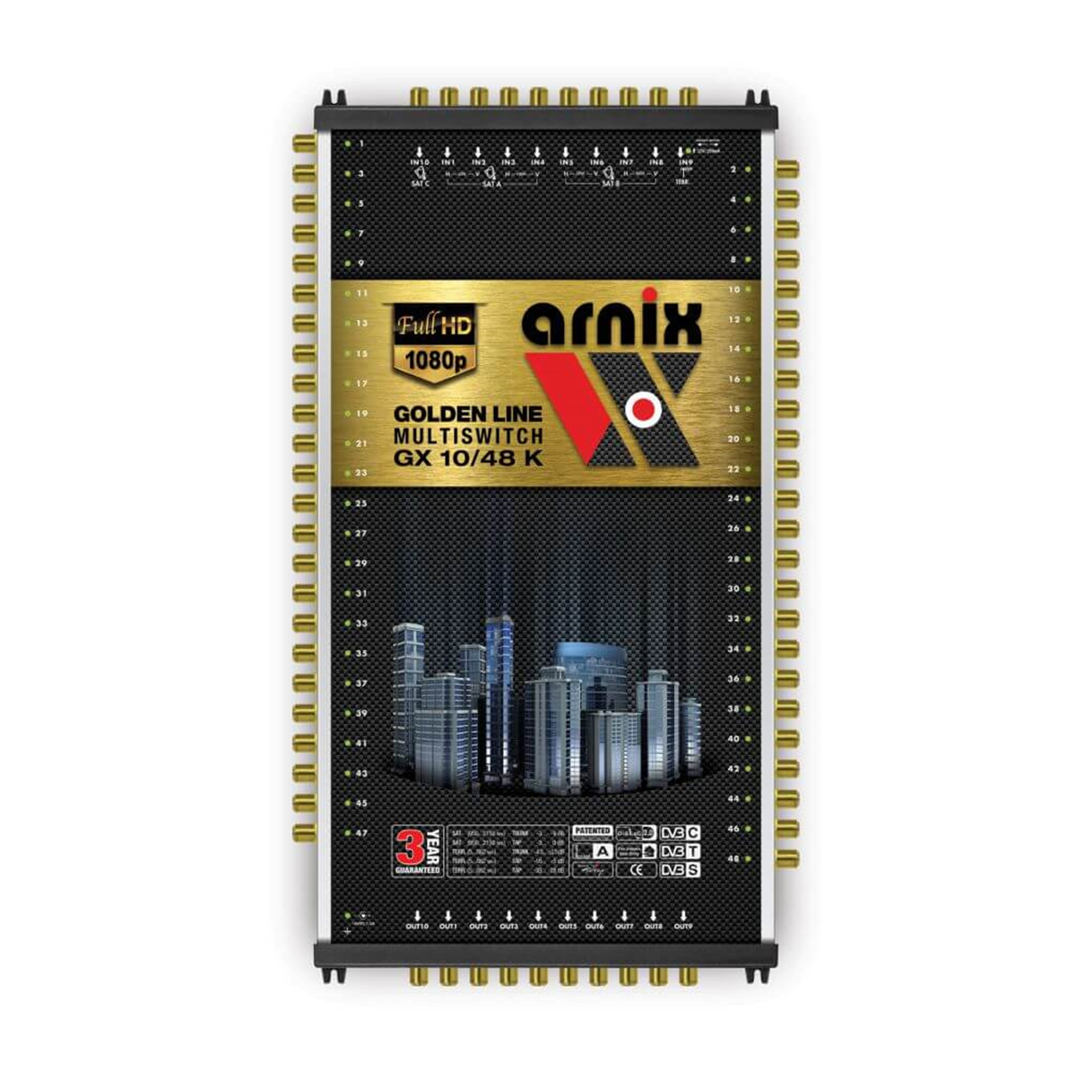 ArnixArnix (Santral) MultiswitchArnix Dual Sistem 10/48 Sonlu ve Kaskatlı Multiswitch Uydu Santrali