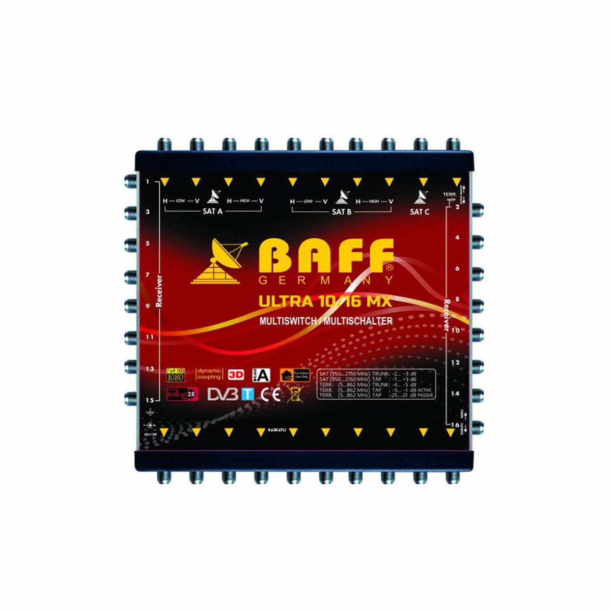 BaffBaff (Santral) MultiswitchBaff Ultra MX 10/16 Dual Sonlu ve Kaskatlı Multiswitch Santral