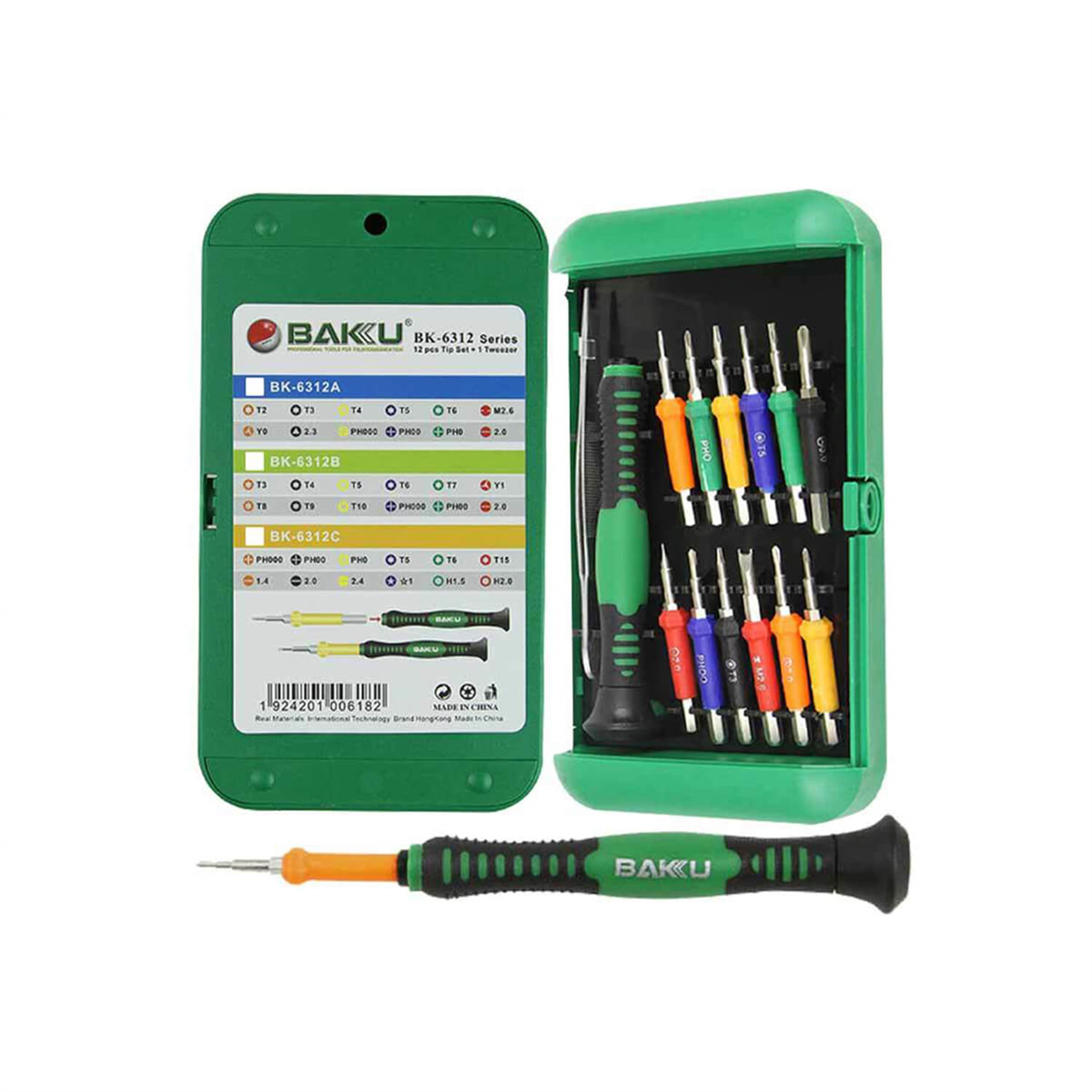 BakuTamir MalzemeleriBaku BK-6312 Cep Telefonu 12'li Tornavida Seti