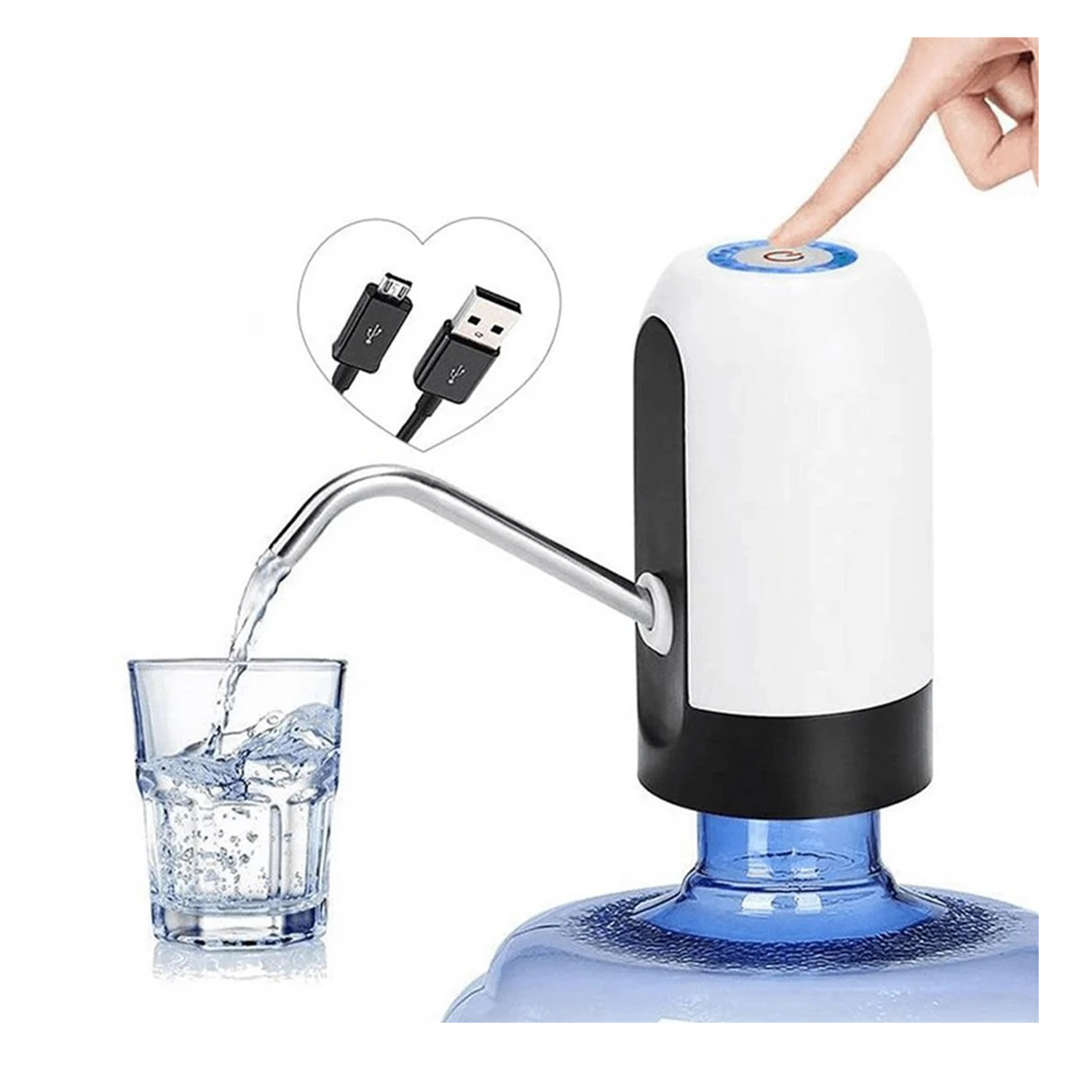 CrownDamacana Su PompasıCrown CRW-1006 USB Şarjlı Otomatik Sebil Damacana Su Pompası