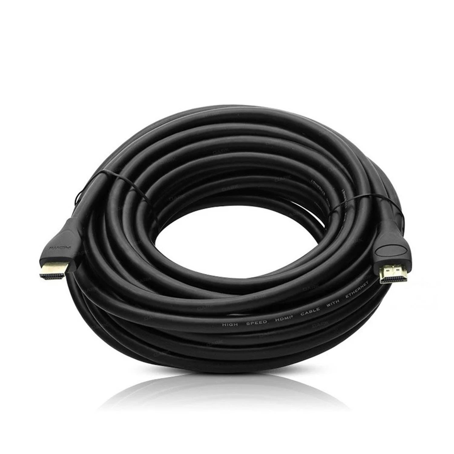 FullyHdmı KablolarFully G-507DS Plastik Düz Siyah 10 Metre Gold Poşetli Hdmi Kablo