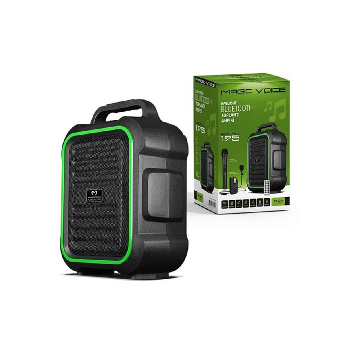 Merter ElektronikTaşınabilir Mevlüt AnfisiMagicvoice MV-2016 Max 175W USB-SD-BT Siyah 1E-1Y Mikrofonlu Aktif Hoparlör