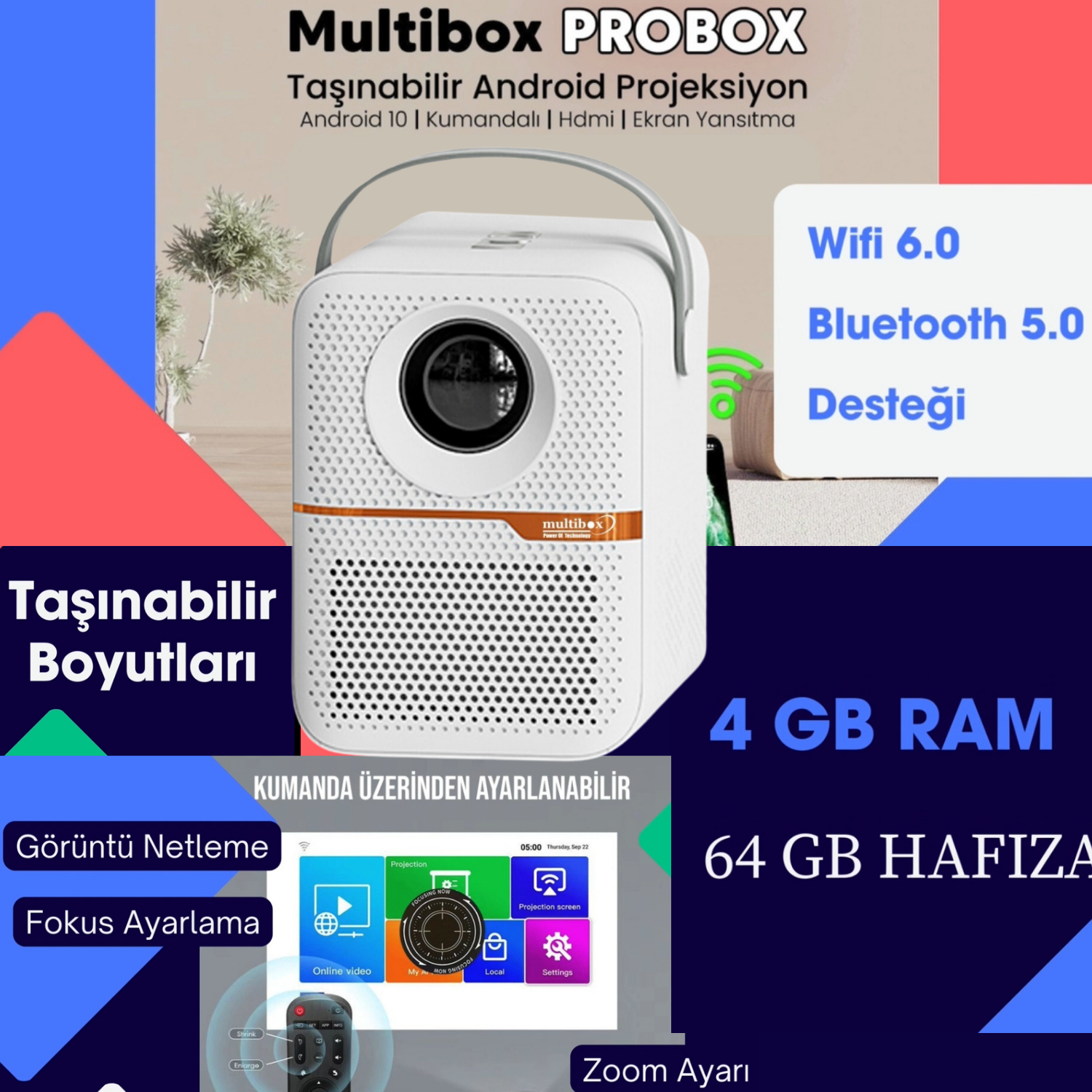 MultiboxProjeksiyon CihazlarıMultibox Probox Taşınabilir Android Projeksiyon
