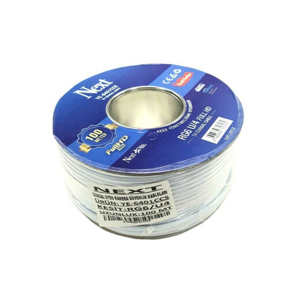 Next NextstarUydu Anten KablolarıNext YE-6401 CCS RG6 U/4 100 Mt Anten Kablosu