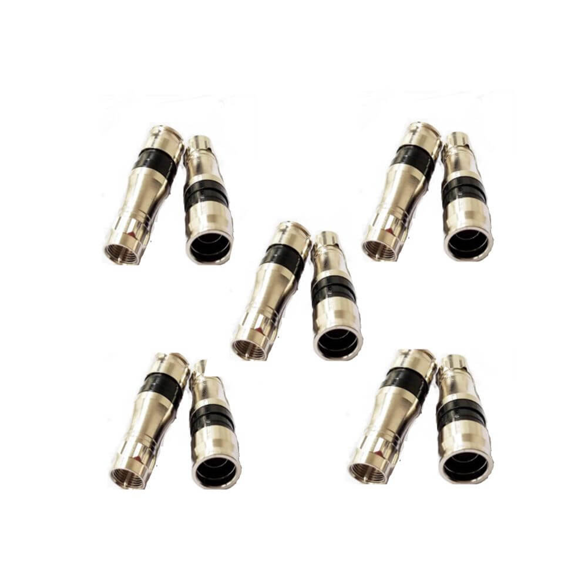 NovacomF Konnektör Çeşitleri10 Adet RG11 Sıkıştırmalı F Konnektör (Sıkmalı)