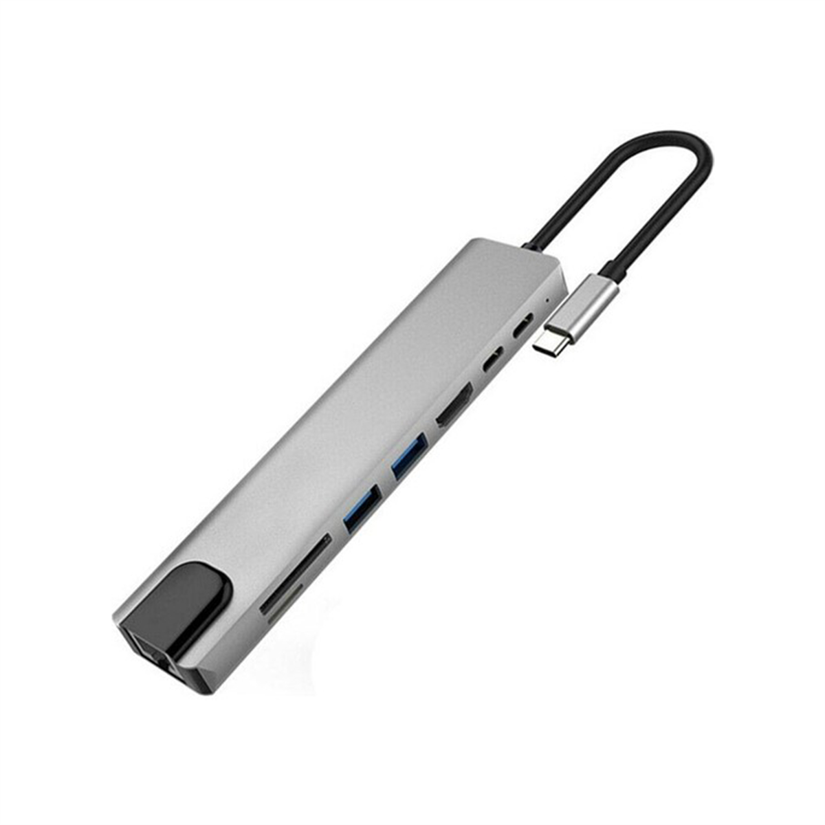 NovacomÇoklayıcılar Ve Dağıtıcılar8 in 1 Type-C USB 3.0 Hub HDMI Ethernet Mikro SDTF OTG Adaptörü