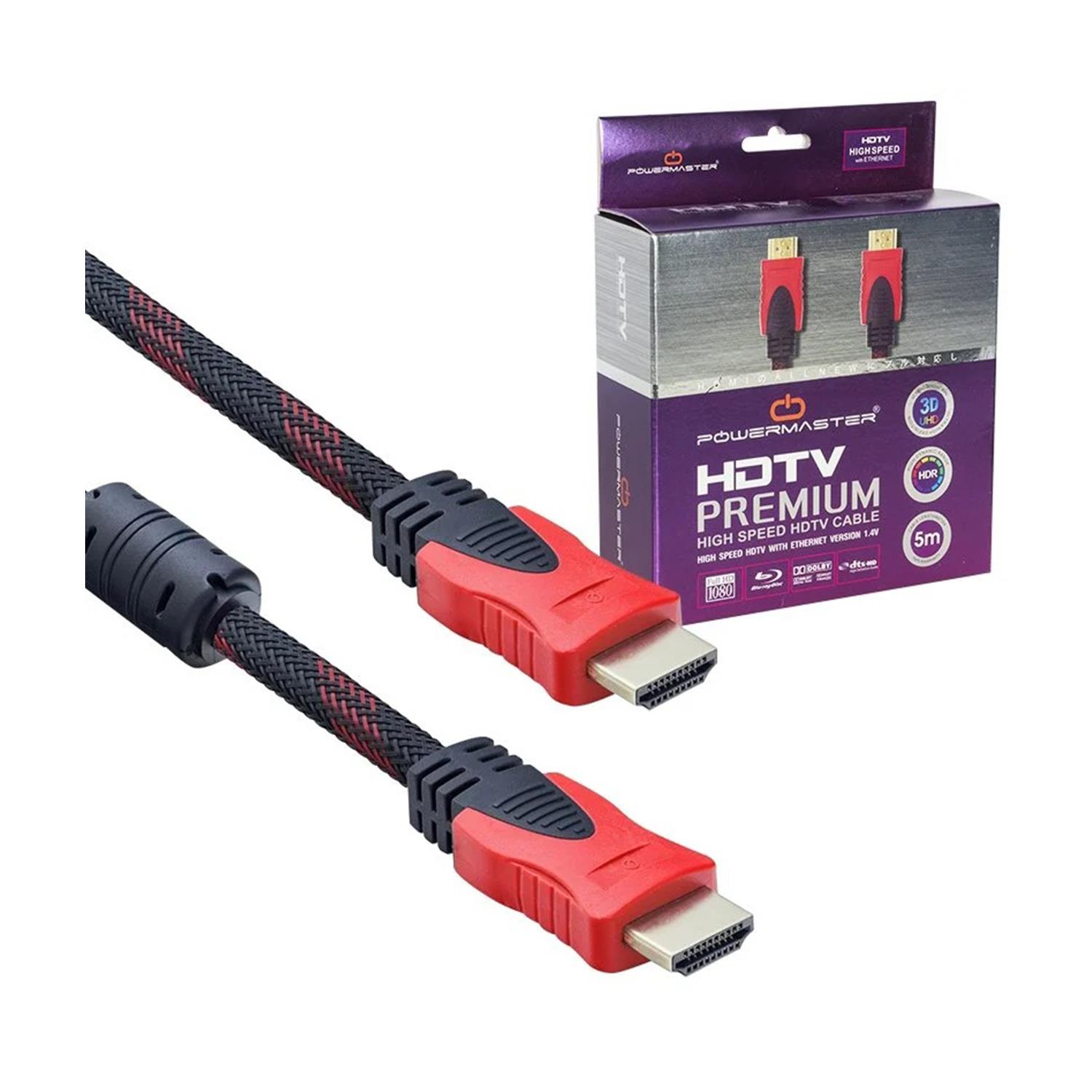 PowermasterHdmı KablolarPowermaster 1.4V Örgülü 5 Metre Kutulu Hdmi Kablo