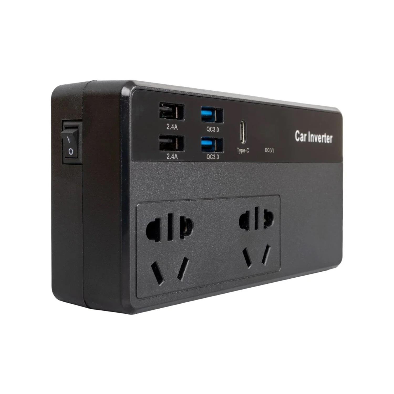 Powermasterİnvertör ÇeşitleriPowermaster CZ02/12V-24V 12-24 Volt 200 Watt 4 Usb + Type-C Girişli Araç Power İnverter