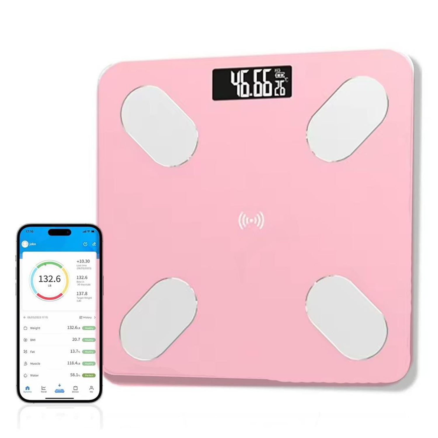 PowermasterEv ve YaşamPowerMaster PM-24963 Dijital Banyo Baskül Kilo Tartı Bluetooth Uygulama Destekli