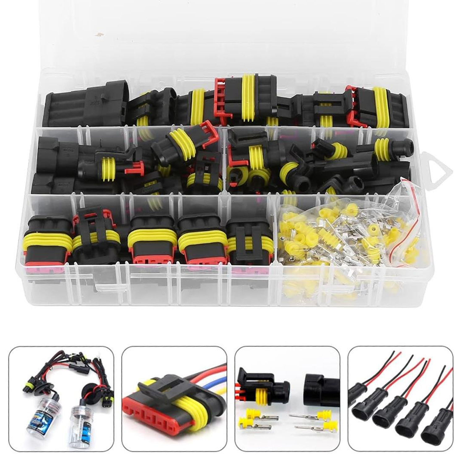 PowermasterOto Tamir MalzemeleriPowerMaster PM-28532 HID JST Konnektör Seti Oto Elektrik Kablo Soketleri Su Geçirmez 352 Parça