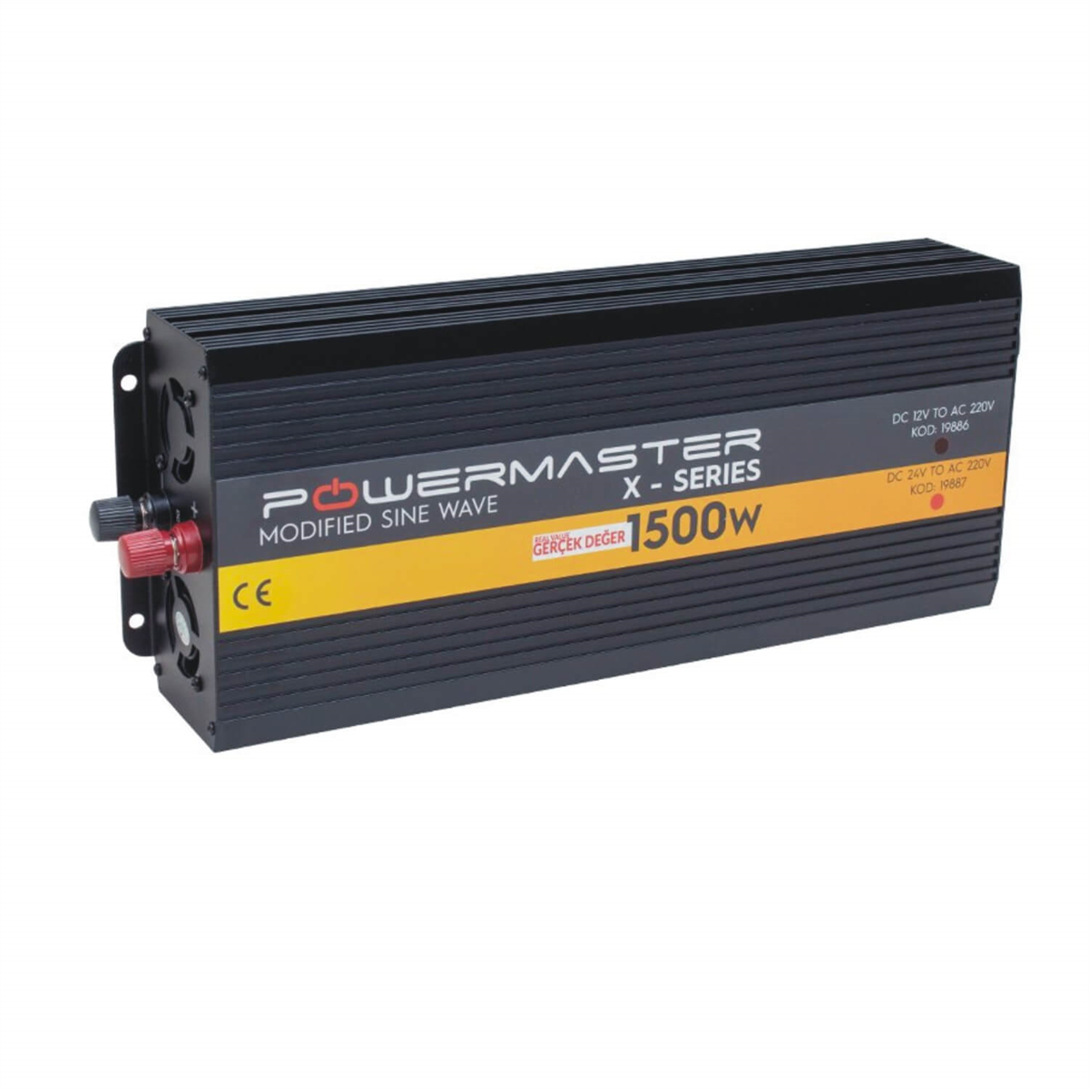 Powermasterİnvertör ÇeşitleriPowermaster Pwr1500-12 Tek Digital Ekranlı 12 Volt 1500 Watt Modified Sinus İnverter