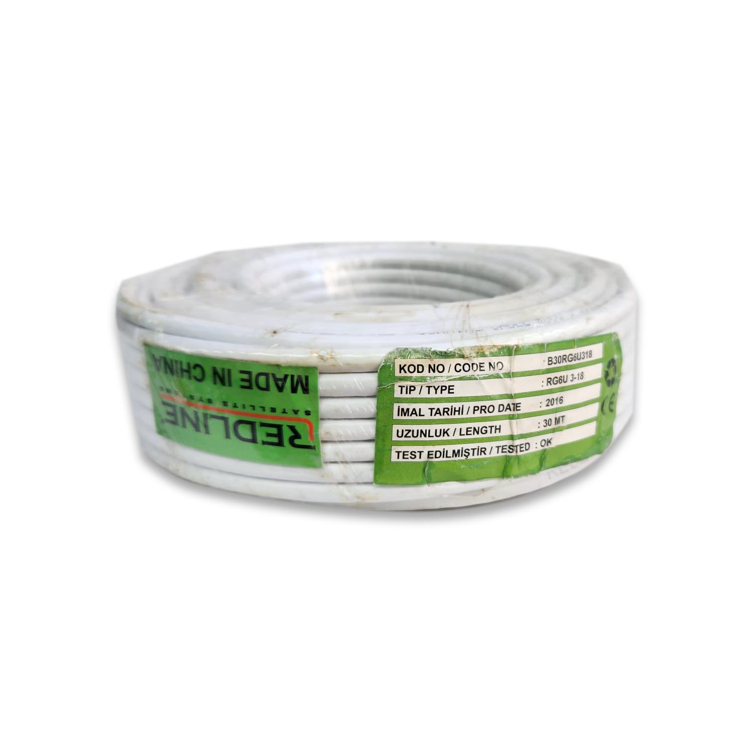 RedlineUydu Anten KablolarıRedline RG6U 3-18 30 MT Hazır Uydu Anten Kablosu