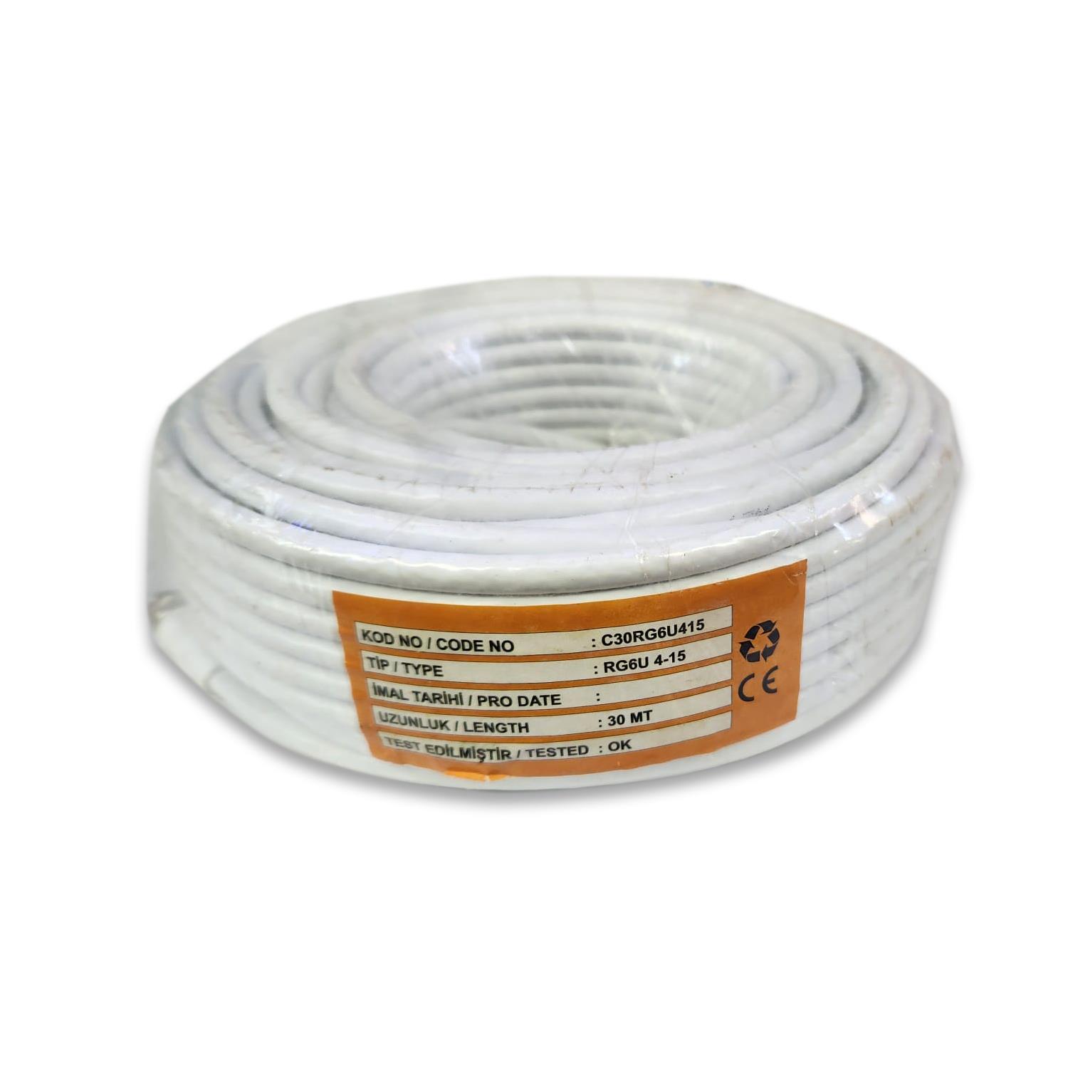 RedlineUydu Anten KablolarıRedline RG6U 4-15 30 MT Hazır Uydu Anten Kablosu