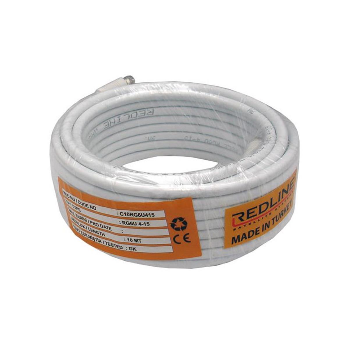 RedlineUydu Anten KablolarıRedline RG6U4 10 MT Hazır Uydu Anten Kablosu