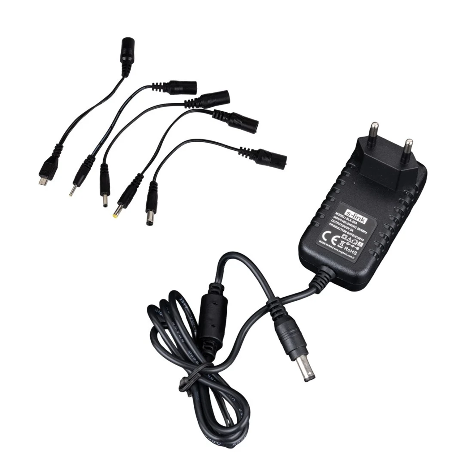 S-LinkŞarj AdaptörleriS-Link SLX-52A 5-9-12 Volt - 2 Amper Çok Uçlu Telefon Tablet PC Akü Akıllı Şarj Adaptörü
