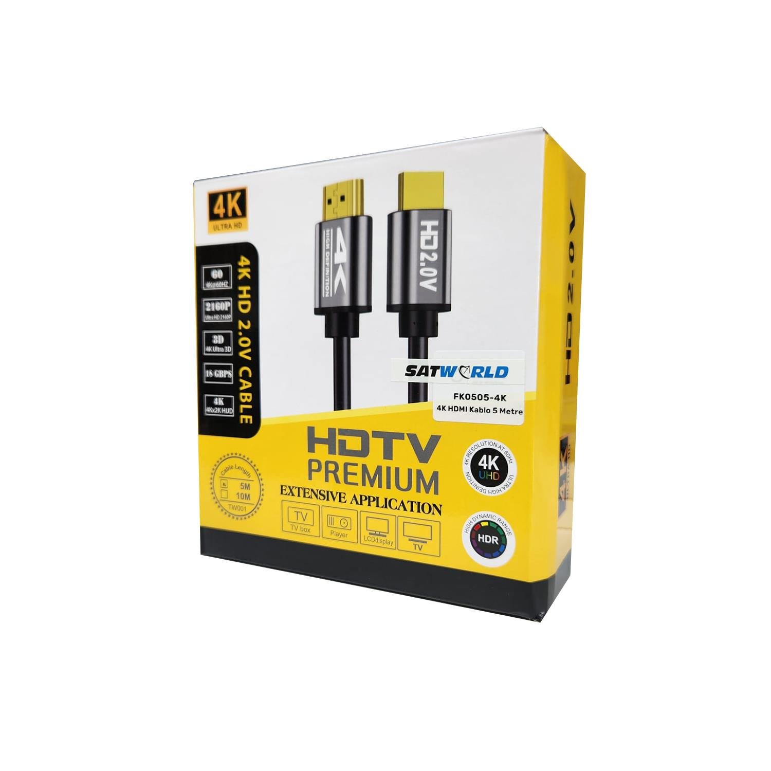 SatworldHdmı KablolarSatworld 4K 5 Metre TW001 Hdmı Kablo Kutulu