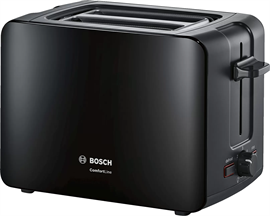 TAT6A113 Bosch TAT6A113 Comfort Line Kompakt 1080 W 2 Dilim Hazneli Ekmek Kızartma Makinesi Siyah