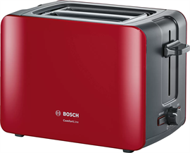 TAT6A114 Bosch TAT6A114 915 W 2 Programlı 2 Dilim Hazneli Ekmek Kızartma Makinesi Kırmızı