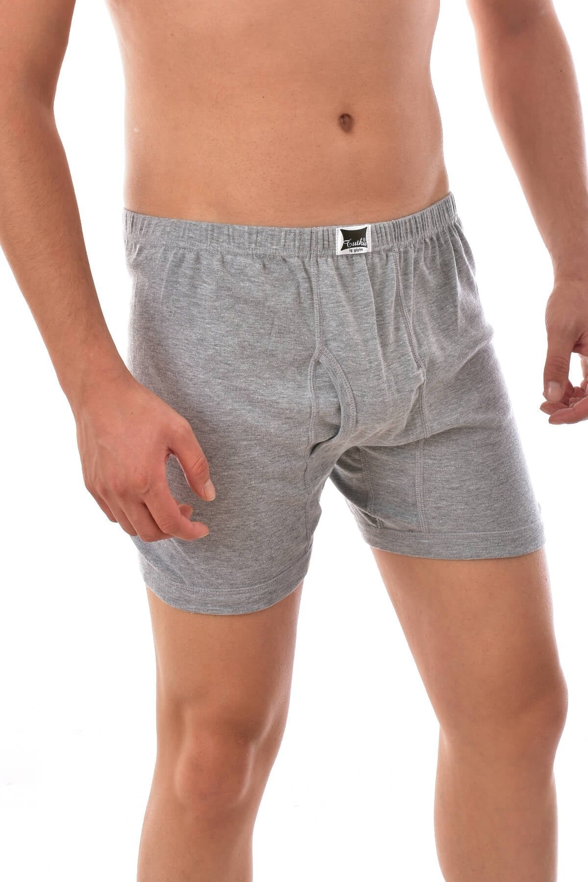 3 Adet Tutku 0111  Erkek Paçalı Boxer Gri GRİ